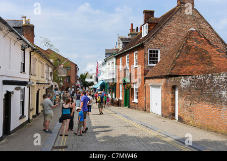 Shops on Church Street near the Priory in the town centre, Christchurch, Dorset, England, UK Stock Photo