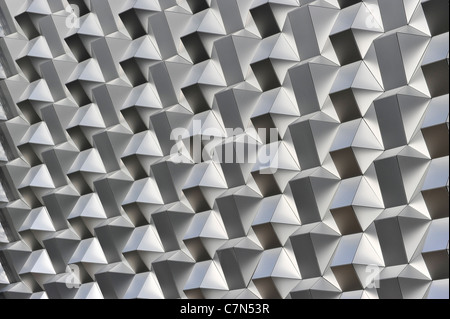 Honeycomb structure on the facade of the Centrum Galerie mall, Dresden, Saxony, Germany, Europe Stock Photo