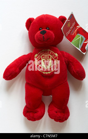 Manchester United bear beanie isolated on white background Stock Photo