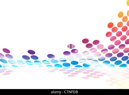 A graphic audio waveform illustration with rainbow coloring. Stock Photo