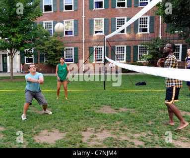Yale University students attending summer school play pickup soccer. Stock Photo