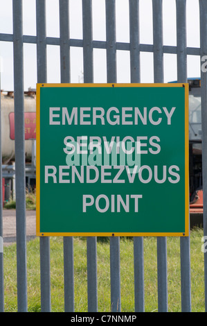 Emergency Services Rendezvous Point Sign Stock Photo