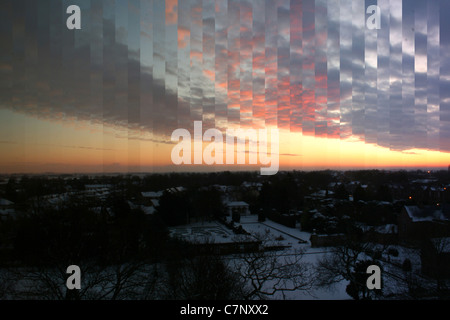 A time lapse of a sunset over Spalding and surrounding Lincolnshire, UK Stock Photo