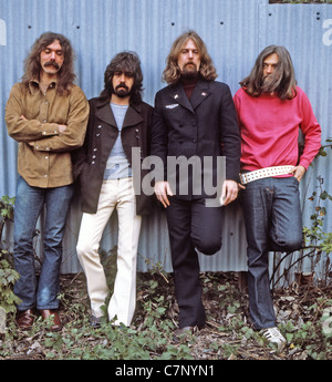 THE BYRDS  US rock group in 1972 from left: Gene Parsons, Clarence White, Roger McGuinn, Skip Battin Stock Photo