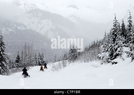 snowmobile tour in Whistler British Columbia Stock Photo