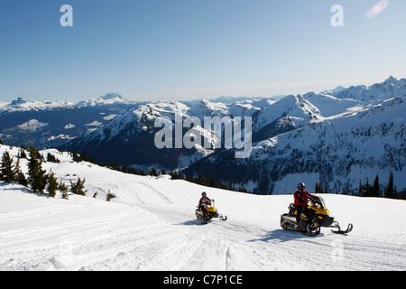 snowmobile tour in Whistler British Columbia Stock Photo