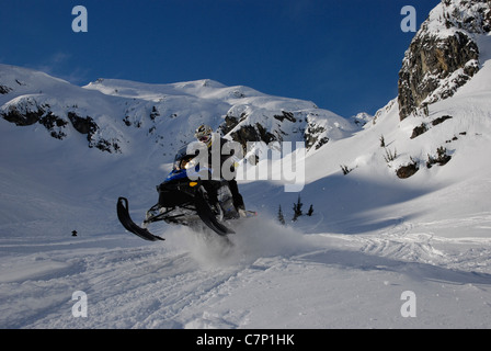 snowmobile tour in Whistler British Columbia Stock Photo