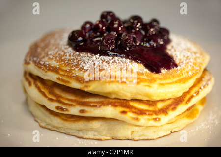 blueberry pancakes Stock Photo