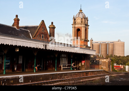 Bury St Edmunds railway station in September 2011.  Victorian architecture. Stock Photo