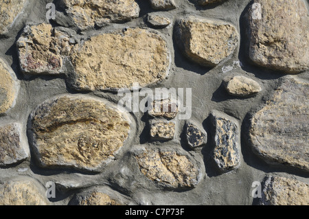 masonry made from big irregular shaped boulders Stock Photo