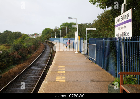 'Lelant Saltings' railway station - St Ives Park & Ride, Cornwall, UK. Stock Photo