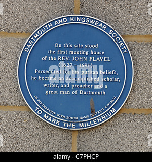 Dartmouth and Kingswear Society Blue Plaque, Dartmouth, Devon, England, UK. Stock Photo