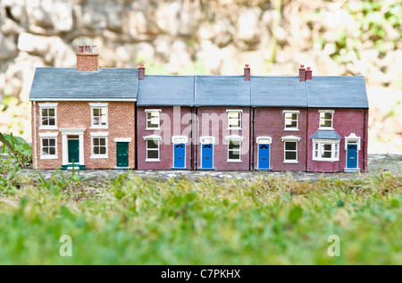 Model houses on stone outdoors Stock Photo