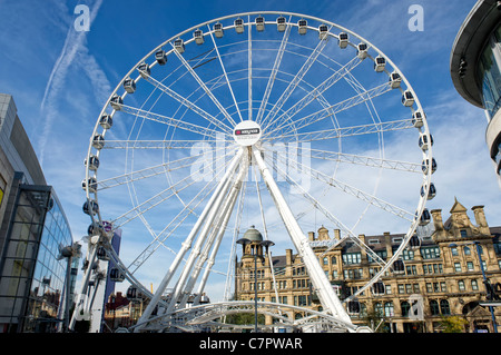 Big wheel in Manchester city Centre Stock Photo