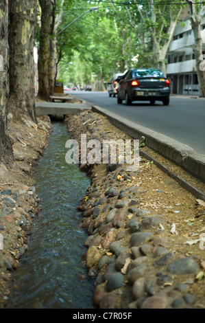 Irrigation canal in central Mendoza, Argentina Stock Photo