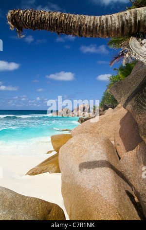 Unspoilt beach at Anse Cocos La Digue Island The Seychelles Stock Photo ...