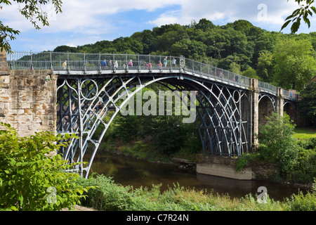 Ironbridge. The famous Iron Bridge spanning the River Severn in the historic town of Ironbridge, Shropshire, England, UK Stock Photo