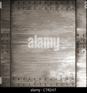 A riveted steel background. It can be used as a frame or border, or ...
