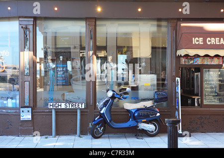 Cafe scene in the old town on the High Street in Margate in Kent Stock Photo