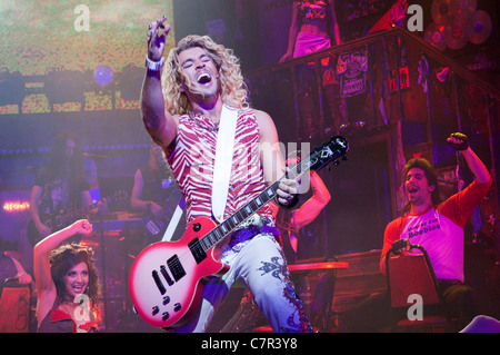 'Rock of Ages, The Musical' running at the Shaftesbury Theatre. Shayne Ward, centre. Stock Photo