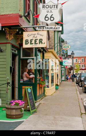 Route 66 Restaurant town of Bar Harbor Maine United States Stock Photo