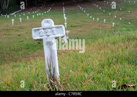 Graves at the French Cemetery of the old Panama Canal Zone. Stock Photo