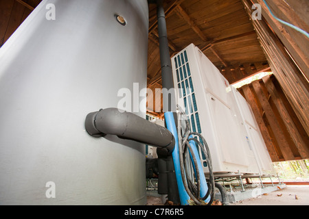 An air source heat pump. Stock Photo