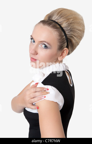 Young woman with an updo Stock Photo