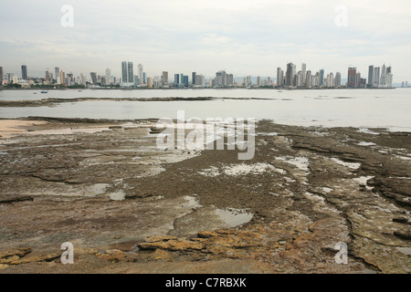 Panama Bay with the city in the background. Stock Photo