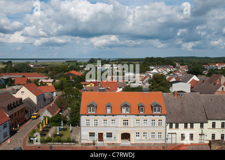 Aerial view Usedom town, Usedom Island, Mecklenburg-Vorpommern, Germany, Europe Stock Photo