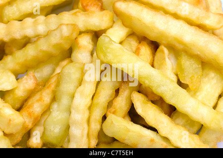 French Crinkle Fries Macro Stock Photo