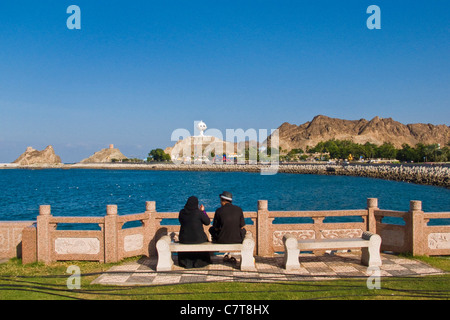 Oman, Muscat, the corniche and Censers monument Stock Photo