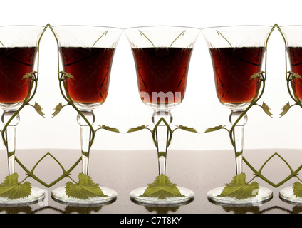 red wine glass isolated on white background Stock Photo