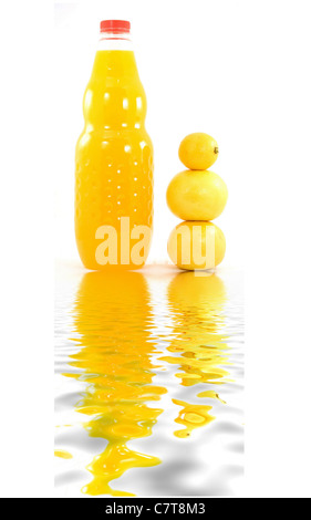 orange, lemon juice isolated on white background Stock Photo