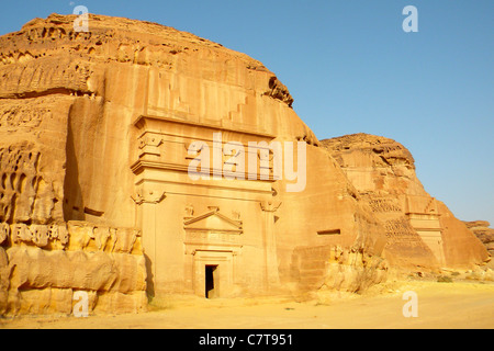 Saudi Arabia, Nabatean Tombs in Madain Saleh Stock Photo