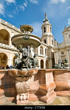 Italy, Marche, Loreto, Madonna square, the fountain Stock Photo