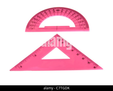 triangle and protractor is isolated on a white background
