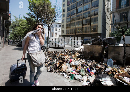 Italy faces big fines if it fails to clean up tonnes of rubbish still lying around the city of Naples, according to the EU Stock Photo