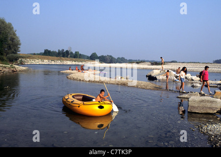 Italy, Lombardy, Ticino Park, Castelletto di Cuggiono, Ticino river in Summer Stock Photo