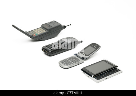 Mobile/cell phone evolution. Four generations of phones getting ...