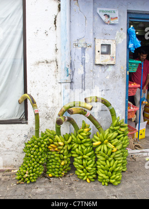 Bananas sold on the road in Male, Maldives. Stock Photo