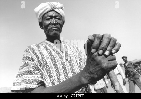 Sudan, Kordofan, Nubia. Senior man Stock Photo
