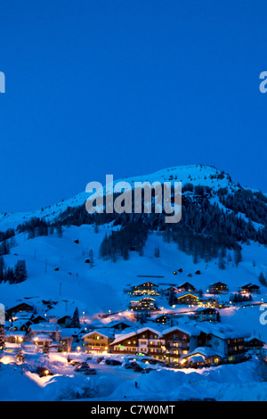 Italy, Veneto, Arabba, the town at night Stock Photo