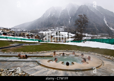 Italy, Aosta valley, Aosta,Pré-Saint-Didier thermal baths Stock Photo
