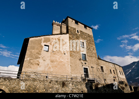 Italy, Aosta Valley, Sarriod de la Tour castle Stock Photo