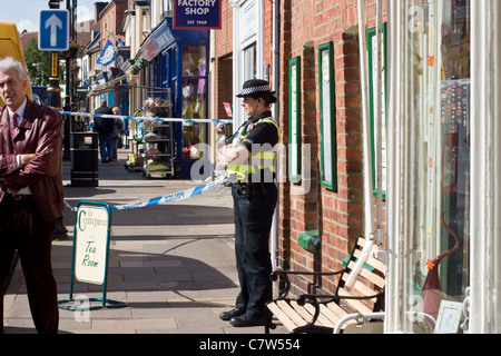 Crime,Scene,Police,Officer,Armed,Robbery,Cordon, Stock Photo