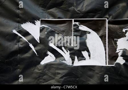 creasy and grunge polythene black background Stock Photo