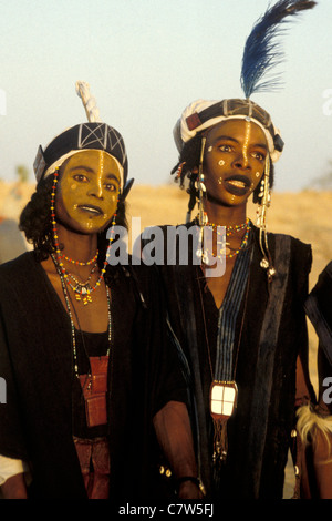 Africa, Niger, portrait of an Ingal Niger member of the Wadabe tribe at ...