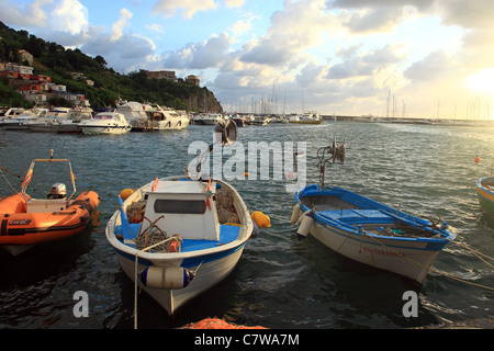 Italy, Campania, Cilento, Harbour Stock Photo