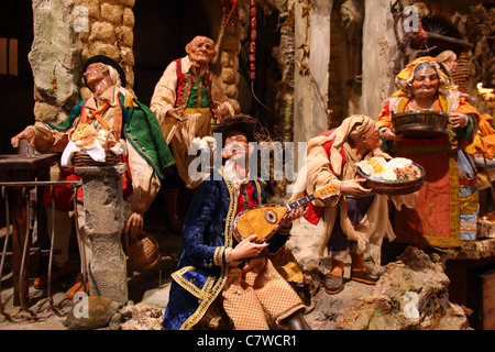 Italy, Campania, Naples, figurines of typical Naples crib, Ferrigno's workshop Stock Photo
